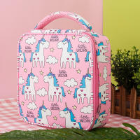 Bolsa De Almuerzo Unicornio Para Niños Y Estudiantes Con Correa Ajustable Y Diseño De Dibujos Animados Termo Para Nevera - details 4