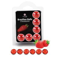 Brazilian Balls Sabor A Fresa Pack De 2 o 6 Unidades Secret Play Bolas Brasileñas Strawberry O Strawberries & Sparkling Wine A Base De Aceite Para Masaje Preliminares O Sexo Oral Aptas Penetración Anal Y Vaginal No Compatibles Con Preservativos De Látex - details 1