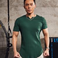 Camiseta De Hombre Para Running Y Fitness Con Cuello En V Estilo Slim Fit Moda Casual Tees De Polyester Transpirable Para Verano - details 3