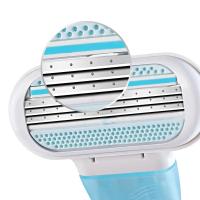 Afeitadora De Acero Inoxidable Para Mujer Con Cubierta De Seguridad Y 8 Repuestos De Hoja Cuchillo Para Cabello Y Cara - details 2