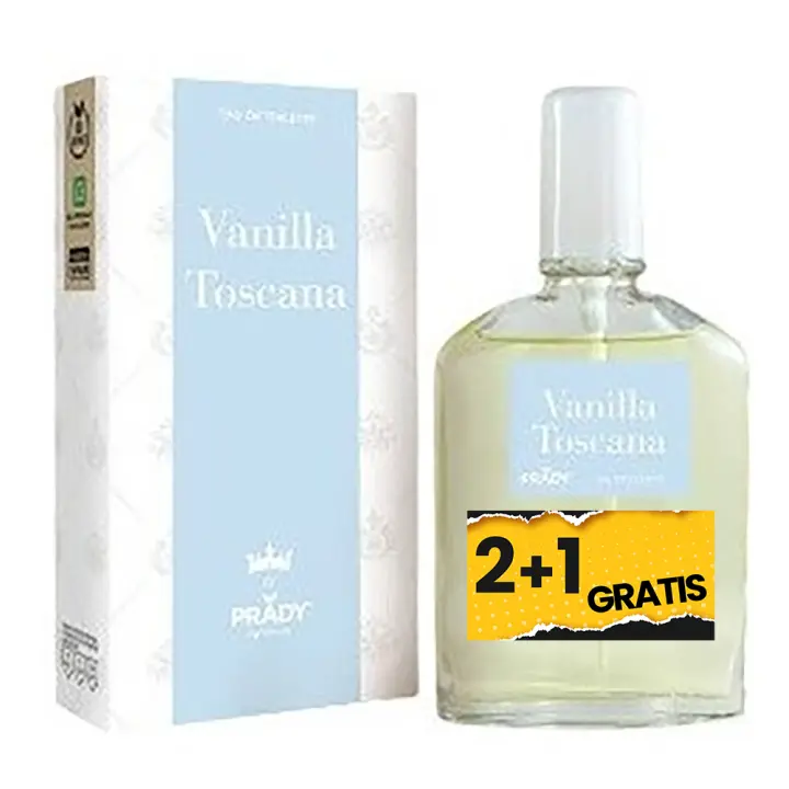 3 UNIDADES (2+1 Gratis) VANILLA TOSCANA Eau de Toilette Unisex 90ml Prady Fragancia inspirada en otros perfumes Pour Homme Femme Hombre Mujer Colonia - 1