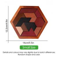 Juego De Rompecabezas De Madera Tangram Tablero Educativo Para Niños Juguete Montessori De Desarrollo Cerebral IQ Test Regalo Para Niños De 3 a 12 Años - details 8