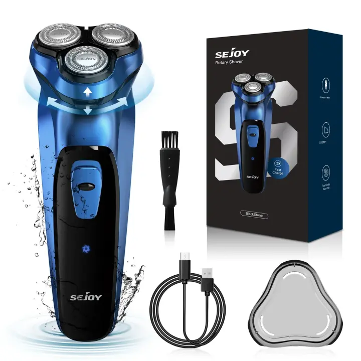 Afeitadora Eléctrica Sejoy Para Hombres Recargable a Prueba De Agua Afeitadora Rotatoria Portátil Para Viajes Con Trimmer De Barba Regalo Ideal - 1