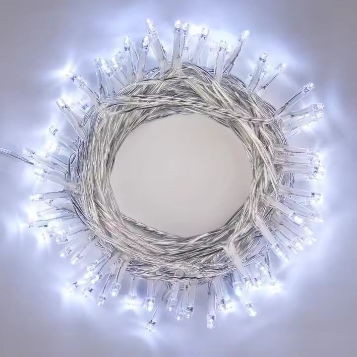 SSITO Luces de Navidad Guirnalda de Luces 10M 100 LED Luces de Navidad Interior y Exterior 8 Modos Impermeable with Temporizador Luces de Hadas para Fiesta en el Hogar Decoración de Bodas de Navidad, bola y Guirnalda de Navidad Blanca Fría - 1