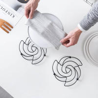 1PC Creativo Tapete De Hierro Redondo Soporte Para Sartén Y Taza Tapete De Cocina Moderno Ecológico Para Decoración De Mesa - details 6