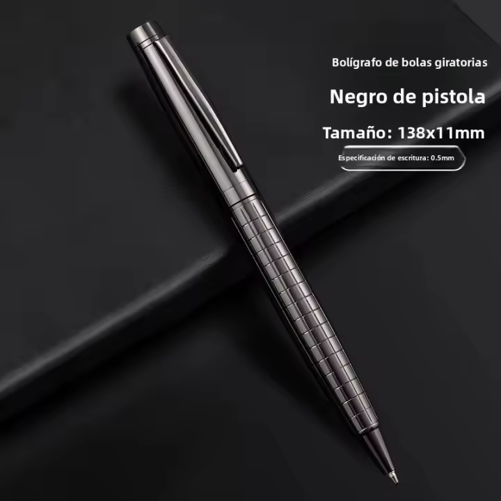 Bolígrafo De Gel Metálico Avanzado Para Negocios Con Acabado Negro Punto Medio 0.5mm Tinta Negra Duradero Para Oficina Y Profesional - 1