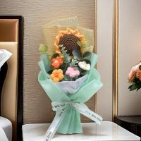 1pc Bouquet De Crochet Efun Flores Hechas a Mano Con Girasoles Y Margaritas Regalo Para San Valentín Aniversario Boda Día De La Madre Cumpleaños Decoración De Hogar - details 2
