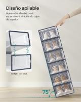 Cajas de Zapatos de Plástico Plegables y Apilables - Juego de 12 Organizadores para Zapatillas hasta Talla 44, Transparente, Azul, Blanco o Verde - details 3