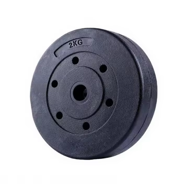 Placa De Levantamiento De Pesas Con Mancuernas De Cemento Recubiertas De Pe, Equipo De Fitness, Placa De Levantamiento De Pesas Con Pesas Ajustables, Especificaciones 1,5 Kg/2 Kg/2,5 Kg/3 Kg, Diámetro Del Orificio 25 Mm - 1