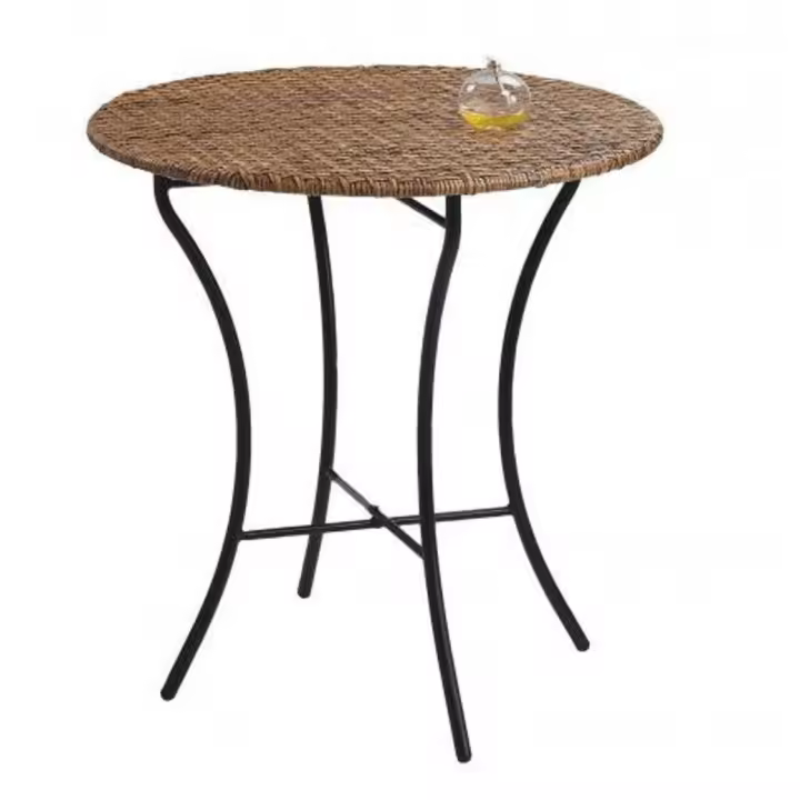 Mesa Redonda de  Ø75 cm – Diseño Natural con Estructura Metálica - 1