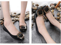 Sandalias De Gel Para Mujer Verano Casual Impermeables Antideslizantes Con Hebilla Cuadrada Para Trabajo Zapatos Planos Sin Plataforma - details 11