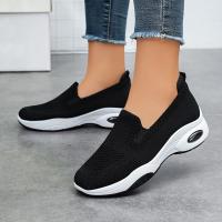 Zapatillas De Mujer Rimocy Moda Transpirables Tejidas 2024 Primavera/Otoño Casuales Sin Cordones Zapatos De Caminar Con Almohadilla De Aire Talla Verdadera Para Tamaño 36-41 - details 3
