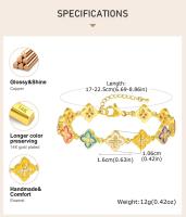 Pulsera De Cuatro Hojas De Colorete Para Mujer Con Flor De Zirconia Material Cobre Elegante Regalo De Suerte Para Amigas Y Hermanas - details 1