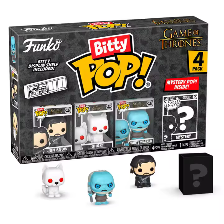 Blister 4 figuras Bitty POP Juego de Tronos Jon SnowFigura  Coleccionable - Idea de Regalo- Mercancia Oficial - Juguetes para Niños y Adultos - Movies Fans - Muñeco para Coleccionistas y Exposición - 1