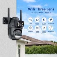 Cámara de vigilancia exterior, cámara de vigilancia Wifi para exteriores de doble lente de 2,4 Ghz, detección humana-IP66 resistente al agua - details 0