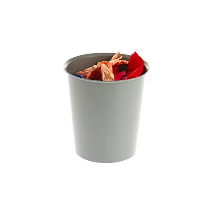 PAPELERA 18 LITROS POLIPROPILENO 100% RECICLADO Y RECICLABLE 290 X 310 MM GRIS ARCHIVO 2000 2001 GS - 1