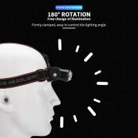 Lámpara Frontal LED Super Brillante Con Batería 18650 Integrada Recargable Tipo-C Para Camping Pesca Nocturna - details 5