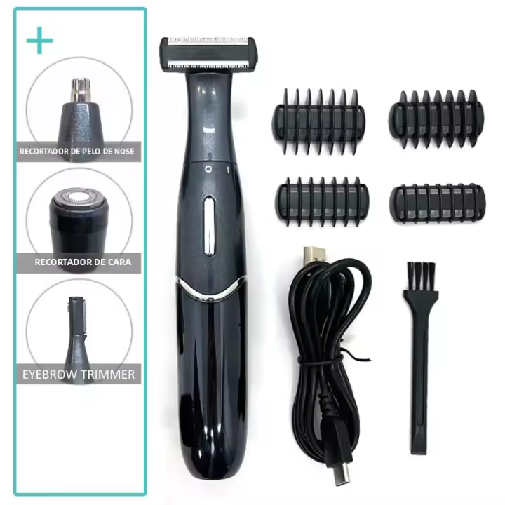 Afeitadora De Precisión Para Áreas Intimadas Y Rostro Recargable ABS Cuchilla Sensible Para Hombres Línea Bikini Vello Pubi Y Axilas - 1