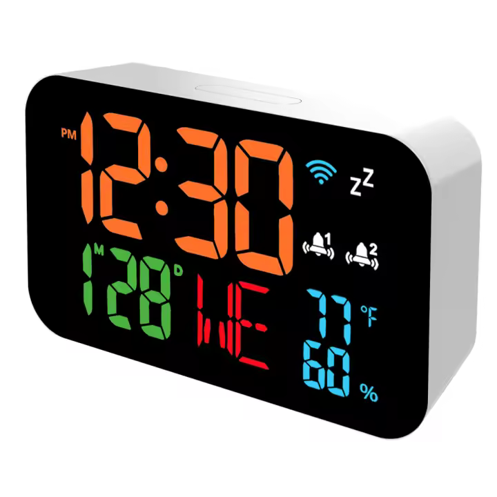 Reloj De Pared Inteligente Tu-ya Con Termómetro Y Higrómetro Pantalla LED Digital Soporte Calibración WIFI Para El Hogar - 1