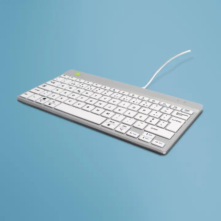 R-Go Tools Teclado ergonómico R-Go Compact Break, teclado compacto con software de pausa, QWERTY (PT), cableado, blanco - 1