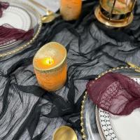 Correa De Mesa Bohemia Negra De 35x72 Pulgadas Para Decoración De Boda Y Eventos Telas De Gasa Para Arco Y Centro De Mesa - details 6