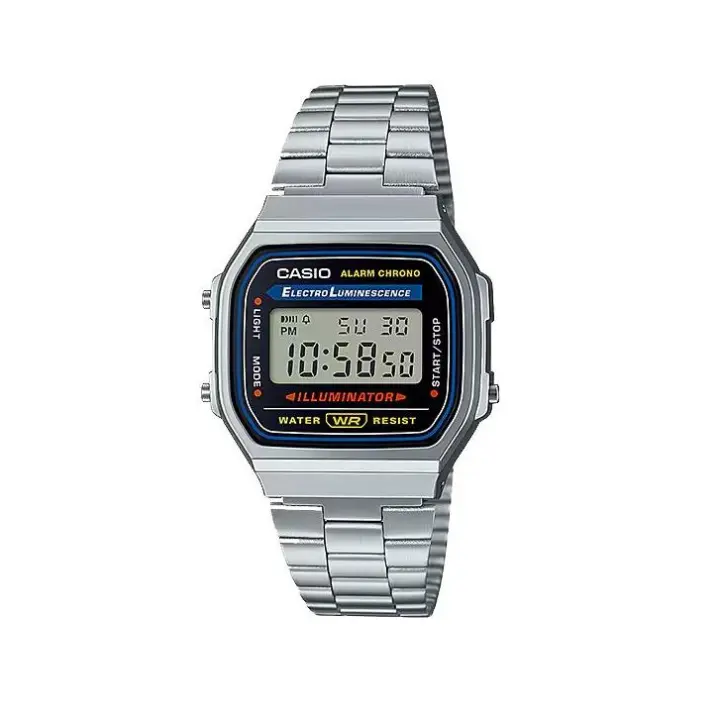 Reloj Casio Vintage A168WA-1 con Correa Autoajustable - Diseño Unisex Elegante y Retro - 1
