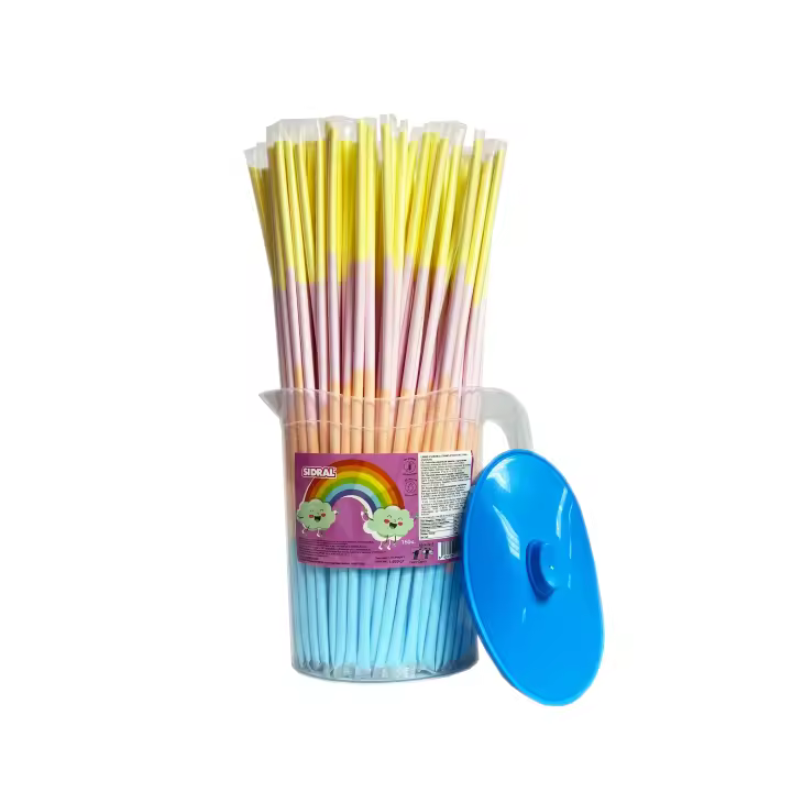 Cañas SIDRAL Arcoiris 160 un. - Cañas de azúcar de varios sabores, Cañas dulces - Ideal para fiestas - 1