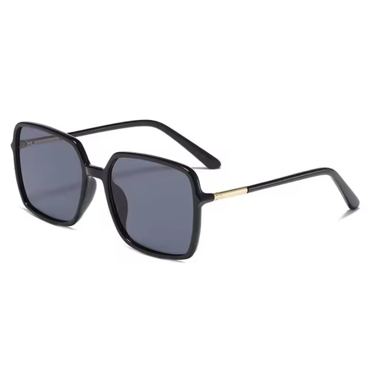 Gafas de sol retro, elegantes gafas de sol cuadradas de gran tamaño, montura blanca, lentes grises - 1
