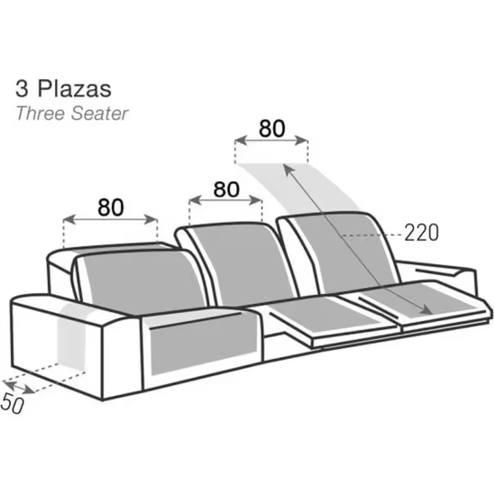 MAXIFUNDAS FUNDAS DE SOFA & CHAISE LONGUE - Funda Cubre Sofá Acolchado Relax Slam: Protección Impermeable y Antideslizante para Sofás de 2 y Sofás 3 Plazas - Funda Sofá Antideslizante y Protección total a tu Sofa - Funda Sofá Made in Spain - 1