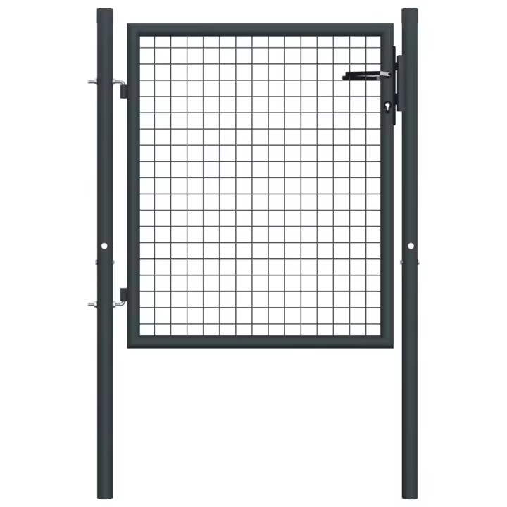 vidaXL Puerta de Malla de Jardín de Valla Acero Galvanizado Gris Dimensiones 100 x 125 cm,  100 x 175 cm,  100 x 200 cm y mas - 1