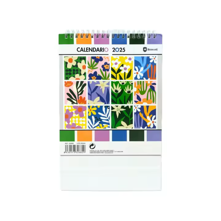 Bismark CALENDARIO ESTAMPADO FLORES 2025 + STICKERS - 1