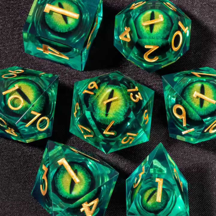 Juego De Dados DND Líquido Núcleo D&D Resina Fronteriza Para Juego De Rol RPG D20 D12 D10 D8 D6 D4 Borde Fino Dados De Dragón Y Sótano - 1