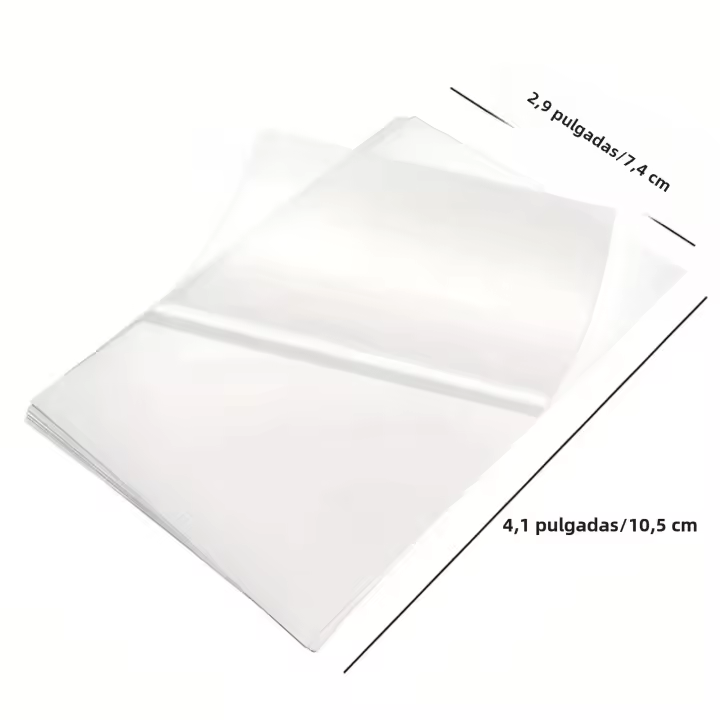50 PCS Hojas De Laminado Autoadhesivas 2.9 X 4.1 Pulgadas Transparentes Sin Máquina Necesaria Para Suministros De Oficina - 1