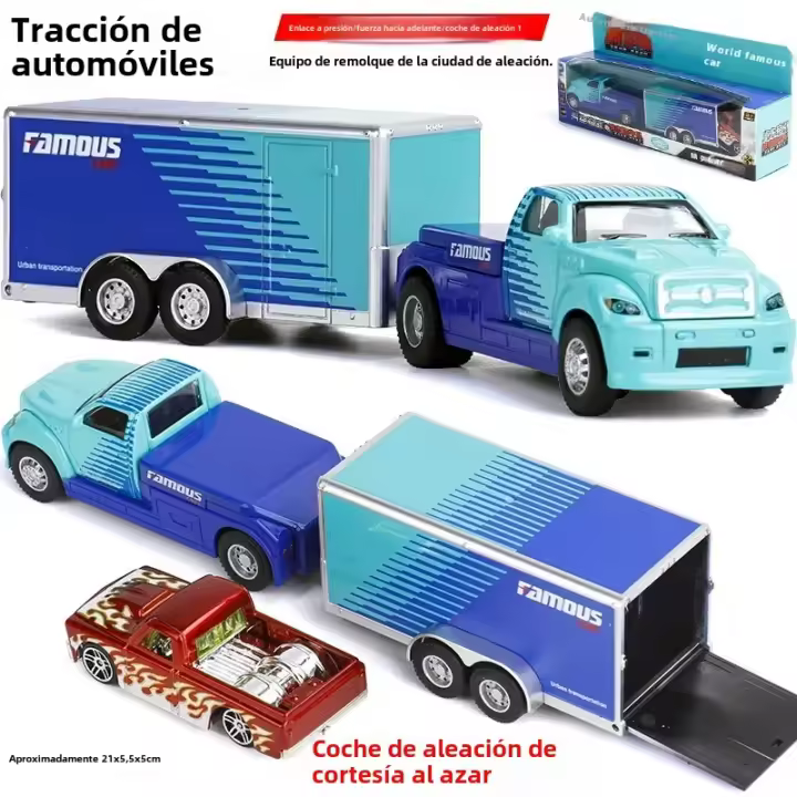 Miniatura De Replica De Camión De Carga De Ciudad De Aleación Juguete Para Niños Con Acción De Resorte Retro Ideal Para Juego En Sala De Juegos Y Divertimiento Al Aire Libre - 1