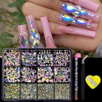 12 Cuadrículas De 3D Diamantes De Aleación Para Uñas Joyas De Cristal Corazón Accesorios De Manicura Gemas De Rhinestone Para Artesanía De Joyería - details 3