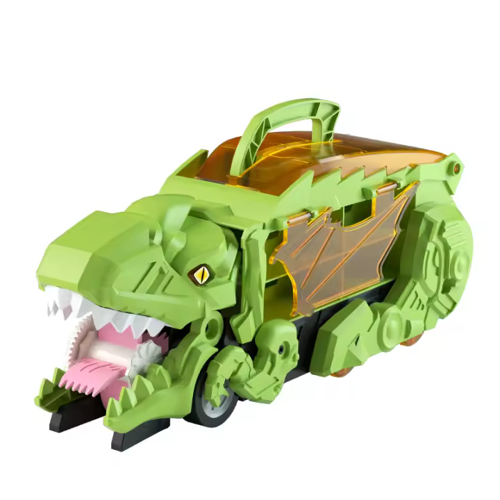 Gran Dinosaurio Devorando Coche Juguetes Tyrannosaurus Rex Aluminio Ejection Inercia Transporte Coche Juguete Para Niños Regalo De Cumpleaños - 1