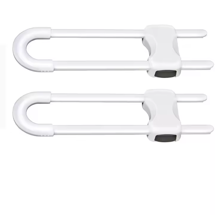 2-delige kastslotenset, kindveilig ladeslot, huisbeveiliging, wit, 18*5 cm - 1