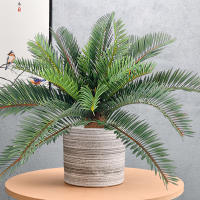 Planta De Palma Artificial 45cm Con 21 Hojas Sago Cycas Hojas De Coco Falsa Para Decoración De Jardín Interior Y Exterior - details 0