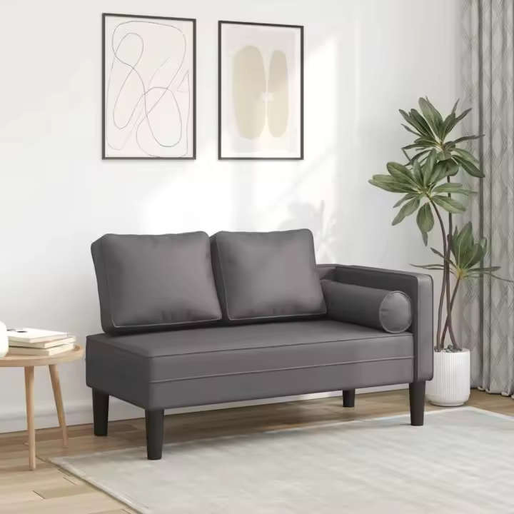 vidaXL Sofá diván con cojines cuero sintético en color Gris/Crema/Capuchino y más | acolchados duraderos para sofás de jardín terraza exterior - 1