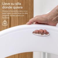 Silla Plegable con Estructura de Acero y PVC, Asiento Plegable Que Ahorra Espacio con Pies y Asa, para Viaje, Cocina, Salón, Dormitorio, 74x43x49 cm, 6 Unidades, Blanco - details 2