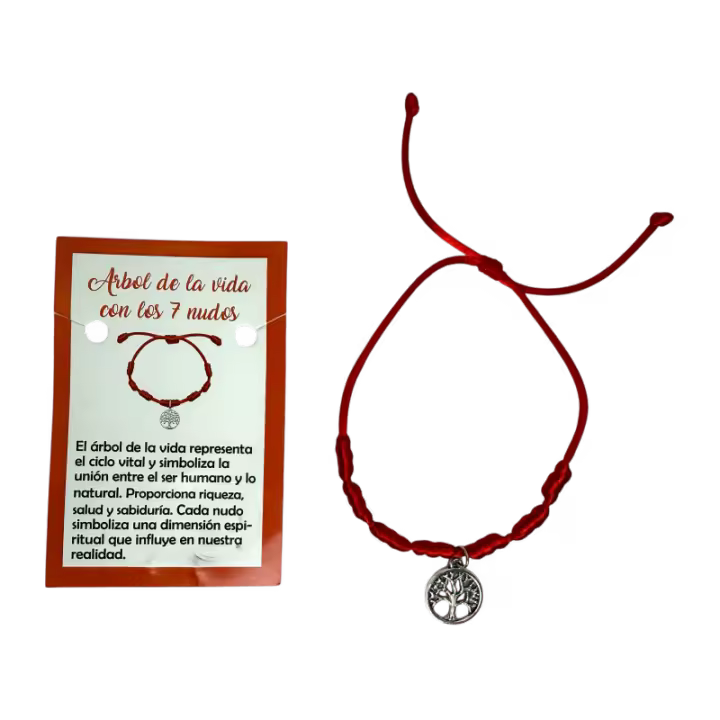 Pulsera 7 Nudos con Árbol de la vida HOSTENATURA - Ciclo de la vida y unión con la naturaleza - 1