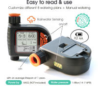 Kit De Riego Para Jardín Con Sensor De Lluvia Y Timer Automático Sistema De Rociado Ajustable Para Invernadero 1/4" De Tubo 8 Agujeros - details 2