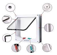 Diseño simple inteligente 4 Sises para Perros Pequeños, Gatos Material ABS 4 maneras de entrada y salida de la Puerta del Gato Puerta DE LA Aleta Puertpara Perros Suministros para mascotas - details 2