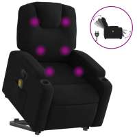 vidaXL Sillón de masaje eléctrico reclinable elevable tela Gris claro, Gris oscuro, Negro Sillon Dormitorio Sillon Comodos Silla Relax Sillón Sofá - details 3
