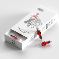 20PCS Agujas De Tatuaje CNC RS De 0.3MM Con Carcasa De Seguridad Desechable Para Artistas De Tatuaje Transparente Rojo - details 8