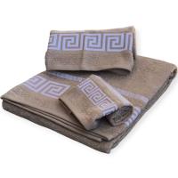 Juegos Toallas de baño algodón Portugués 500g de alta calidad set 3 - Simon en Taupe gruesas y duraderas | Mercatienda.es - details 0