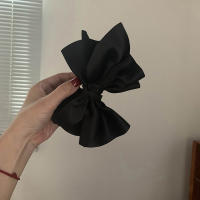 Grande Pinza Para El Cabello Con Lazo Nueva Moda Color Sólido Negro Herramientas De Estilo Para Mujer Y Niñas Accesorios De Cabello - details 2
