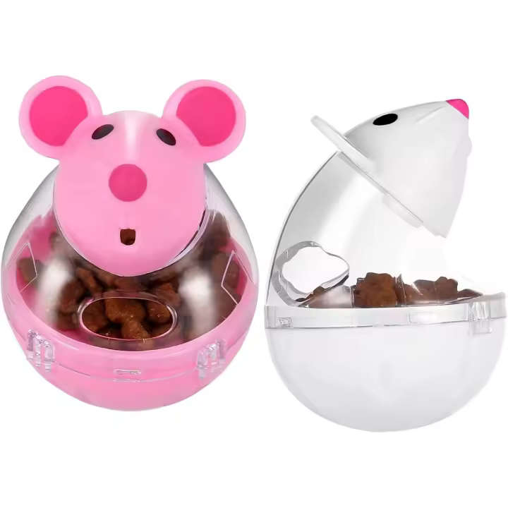 2 unids Gato Comida Bola dispensador Gato tratar Juguetes para Interactive IQ tratar formación Ratón form Vase (color al azar) - 1