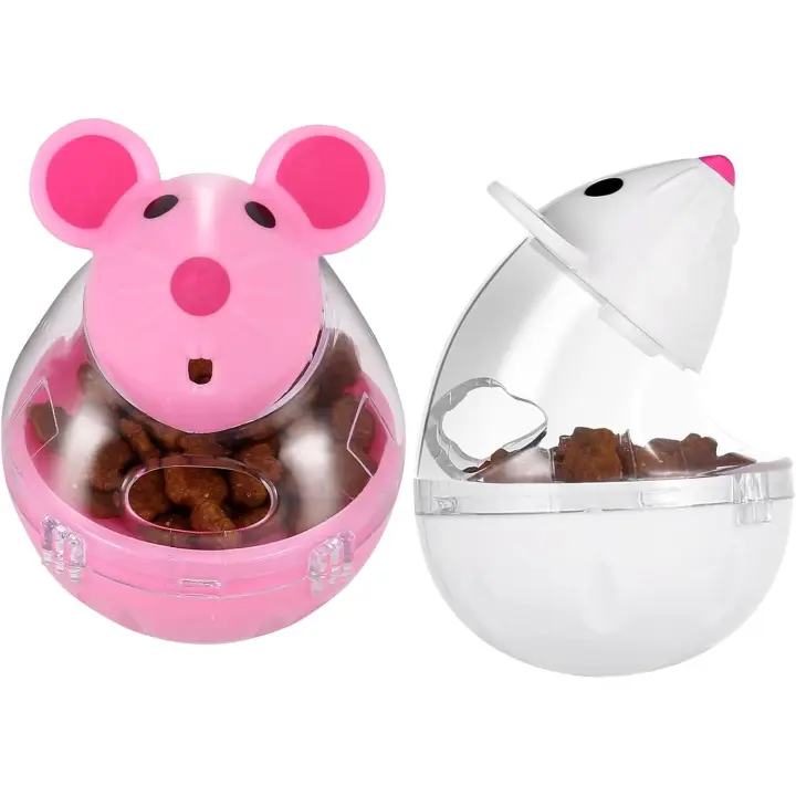 2 unids Gato Comida Bola dispensador Gato tratar Juguetes para Interactive IQ tratar formación Ratón form Vase (color al azar) - 1