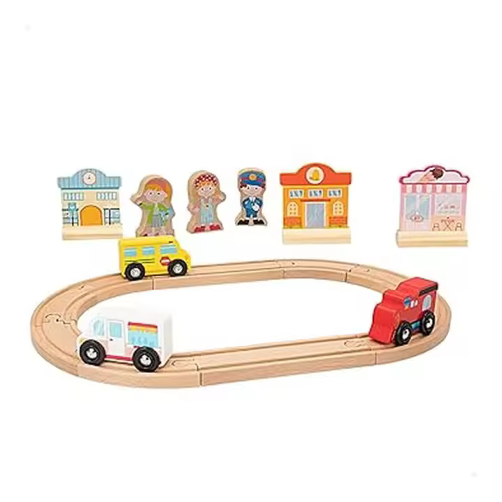 Woomax Playset de Madera Circuito Urbano con Edificios y Vehículos 47213 - 1